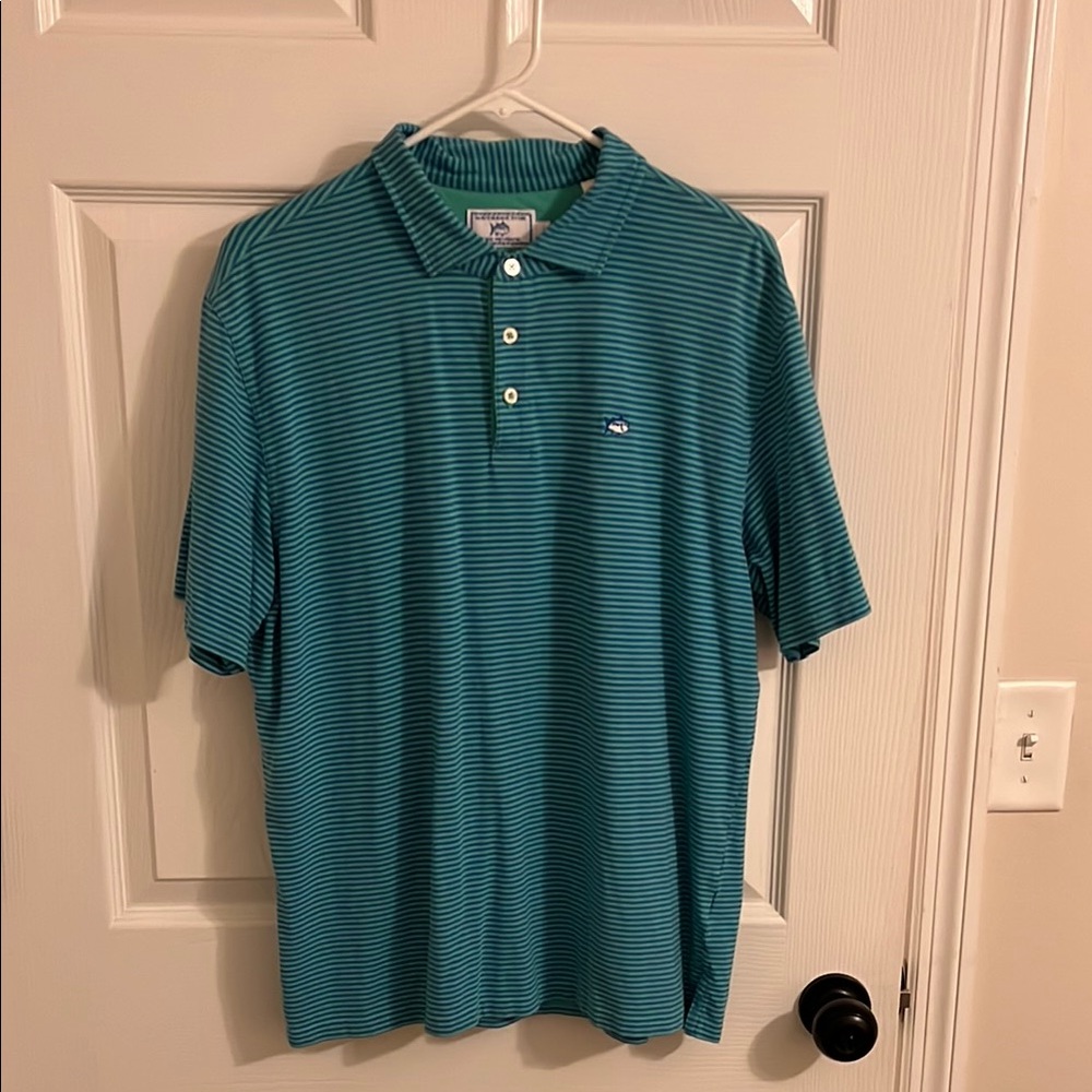 Southern Tide Men's Striped Polo Shirt - Teal